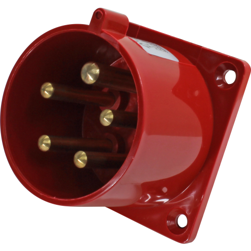 Enchufe Industrial Embutido Negativo Macho 32A 3P+N+T 6H Rojo