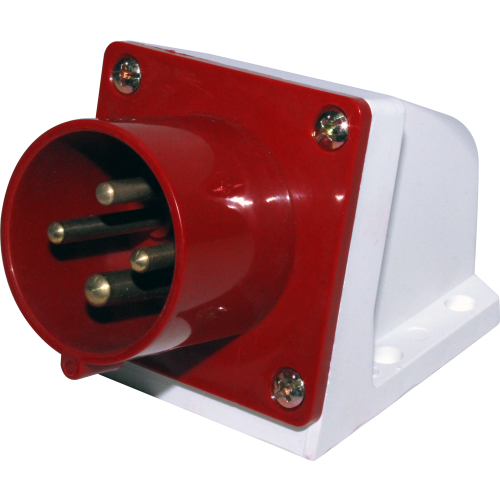 Enchufe Industrial Sobrepuesto Negativo Macho 16A 3P+T 6H Rojo