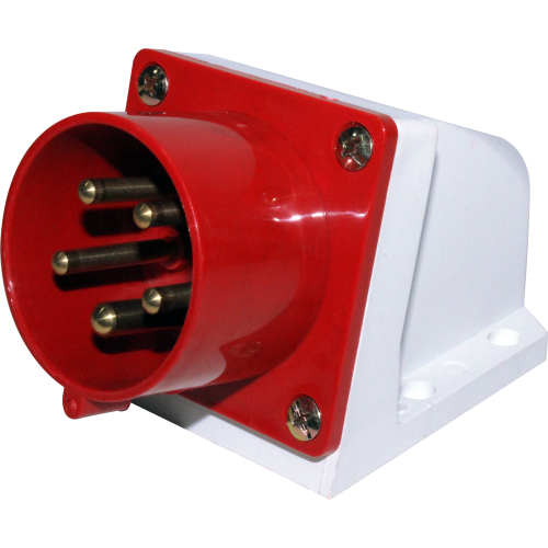 Enchufe Industrial Sobrepuesto Negativo Macho 16A 3P+N+T 6H Rojo