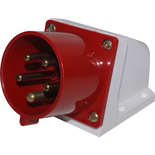 Enchufe Industrial Sobrepuesto Negativo Macho 32A 3P+N+T 6H Rojo