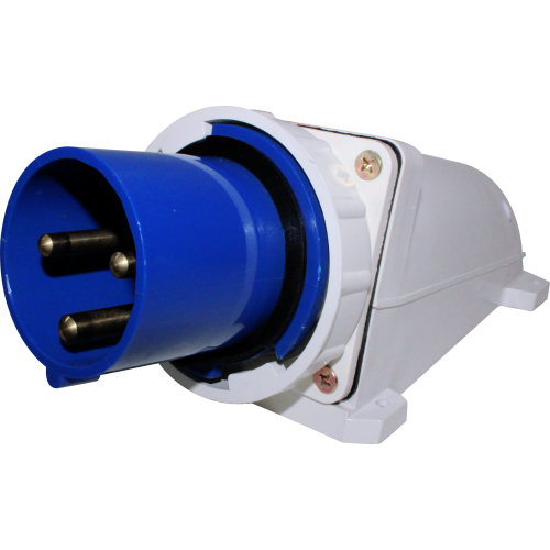 Enchufe Industrial Sobrepuesto Negativo Macho 63A 2P+T 6H Azul