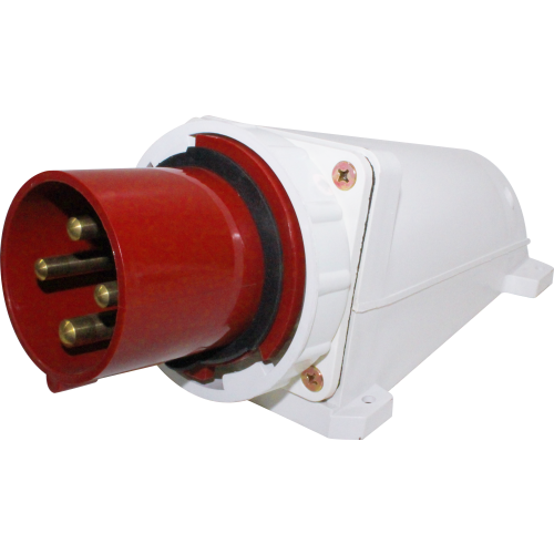 Enchufe Industrial Sobrepuesto Negativo Macho 63A 3P+T 6H Rojo