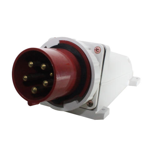 Enchufe Industrial Sobrepuesto Macho 63A 3P+N+T 6H Rojo