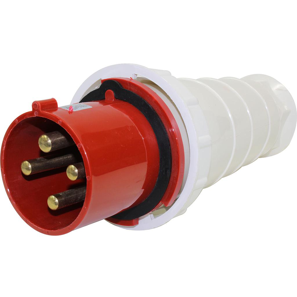 Enchufe Industrial Volante Macho 125A 3P+T 6H Rojo