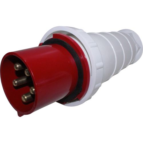 Enchufe Industrial Volante Macho 125A 3P+N+T 6H Rojo