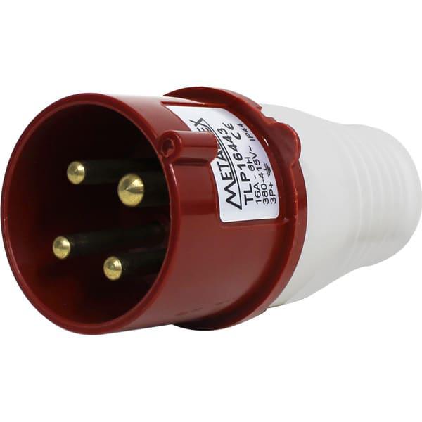 Enchufe Industrial Volante Macho 16A 3P+T 6H Rojo