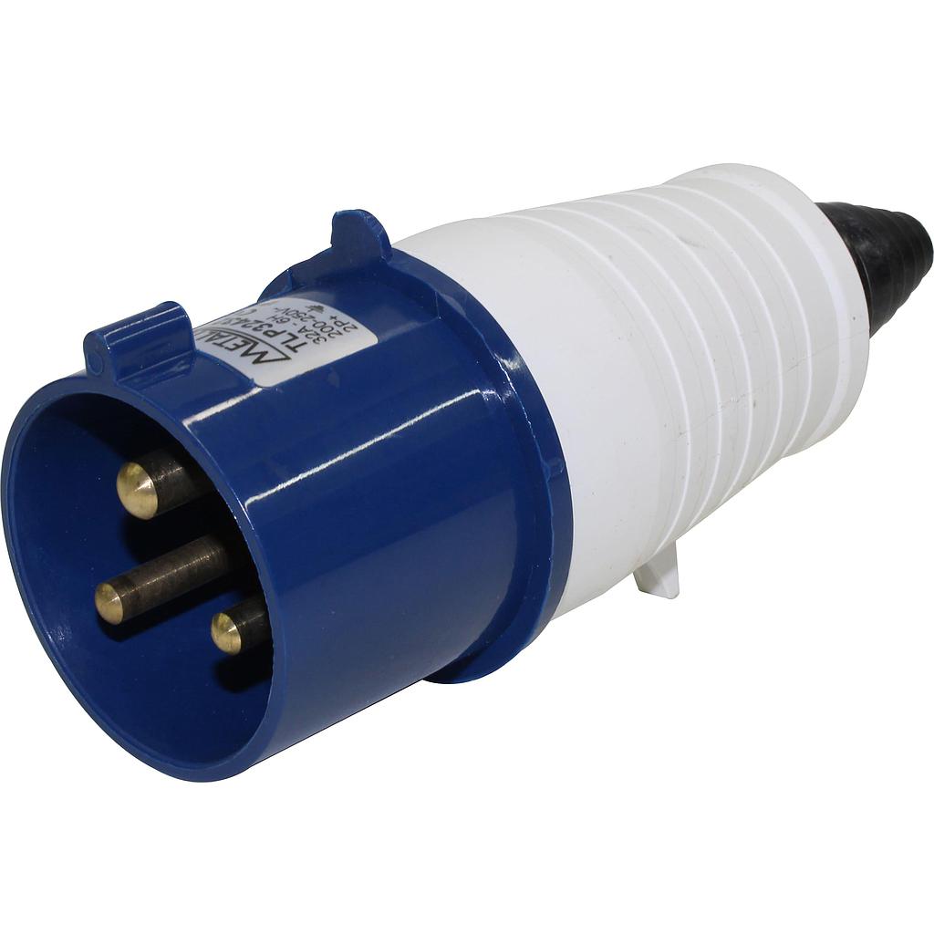 Enchufe Industrial Volante Macho 32A 2P+T 6H Azul