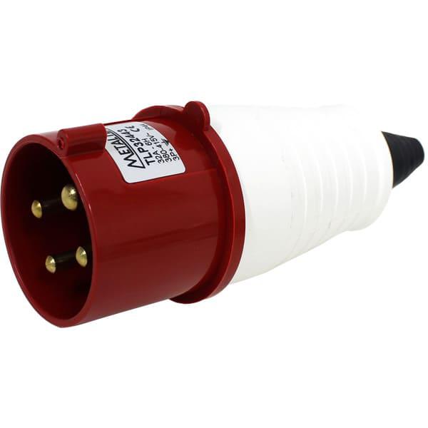 Enchufe Industrial Volante Macho 32A 3P+T 6H Rojo