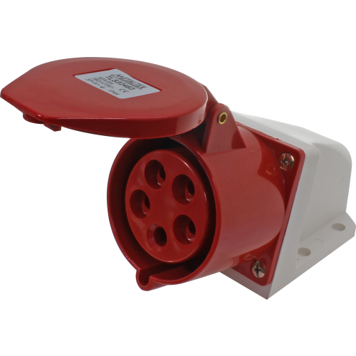 Enchufe Industrial Sobrepuesto Hembra 32A 3P+N+T 6H Rojo