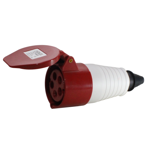Enchufe Industrial Volante Hembra 16A 3P+N+T 6H Rojo
