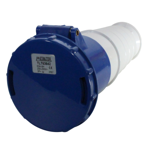 Enchufe Industrial Volante Hembra 63A 3P+T 9H Azul