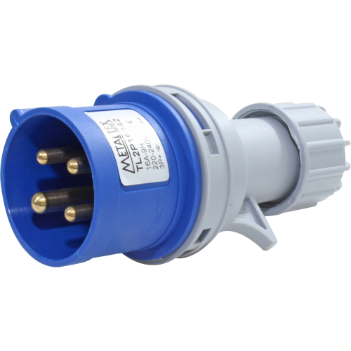 Enchufe Industrial Volante Macho 16A 3P+T 9H Azul