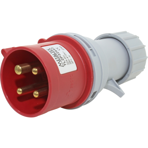 Enchufe Industrial Volante Macho 32A 3P+T 6H Rojo