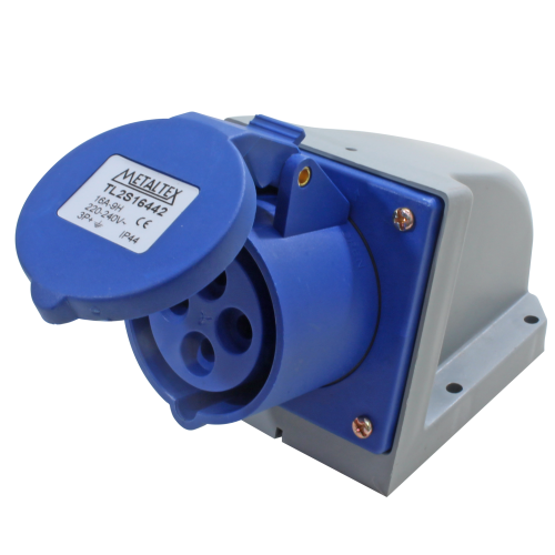 Enchufe Industrial Sobrepuesto Hembra 16A 3P+T 9H Azul