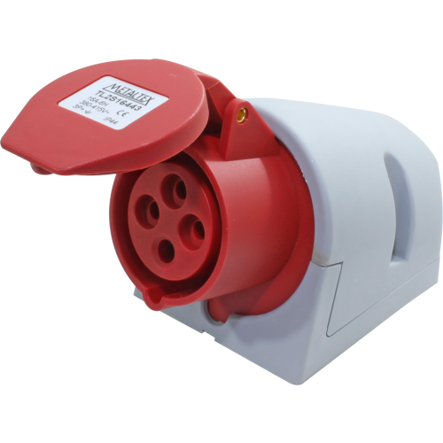 Enchufe Industrial Sobrepuesto Hembra 16A 3P+T 6H Rojo