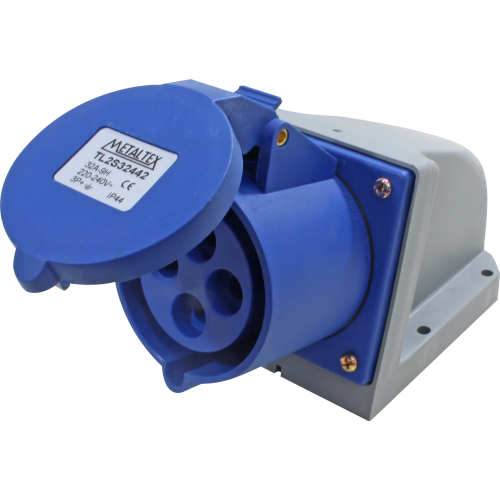 Enchufe Industrial Sobrepuesto Hembra 32A 3P+T 9H Azul