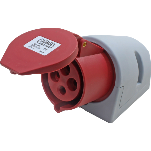 Enchufe Industrial Sobrepuesto Hembra 32A 3P+T 6H Rojo