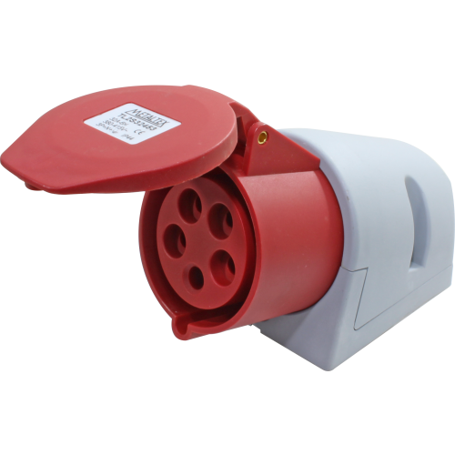 Enchufe Industrial Sobrepuesto Hembra 32A 3P+N+T 6H Rojo