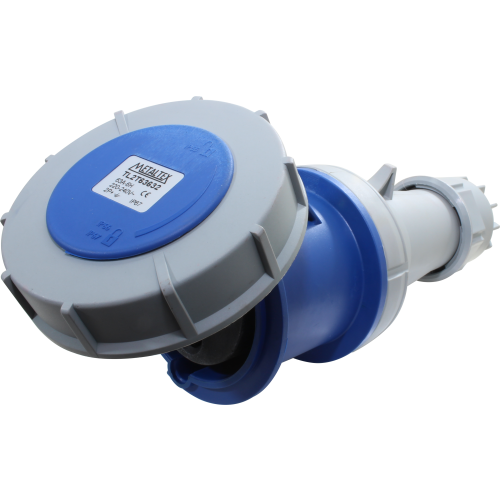 Enchufe Industrial Volante Hembra 63A 2P+T 6H Azul