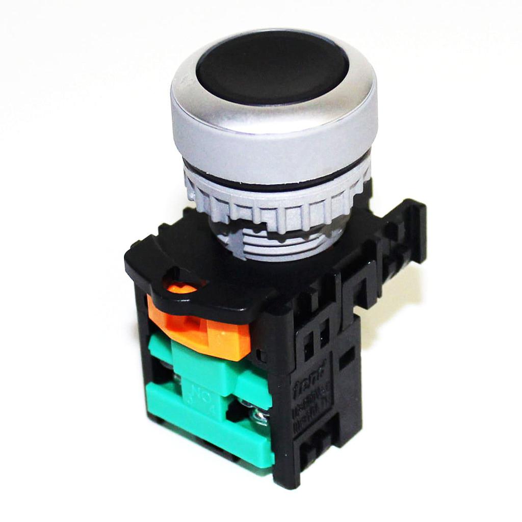 Pulsador 22mm plástico-negro-1NA-IP65