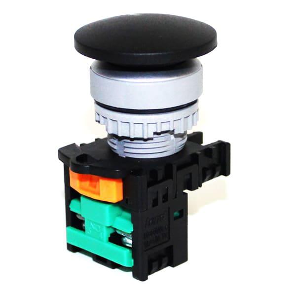 Botonera Hongo Pulsador 22mm negro 1NA