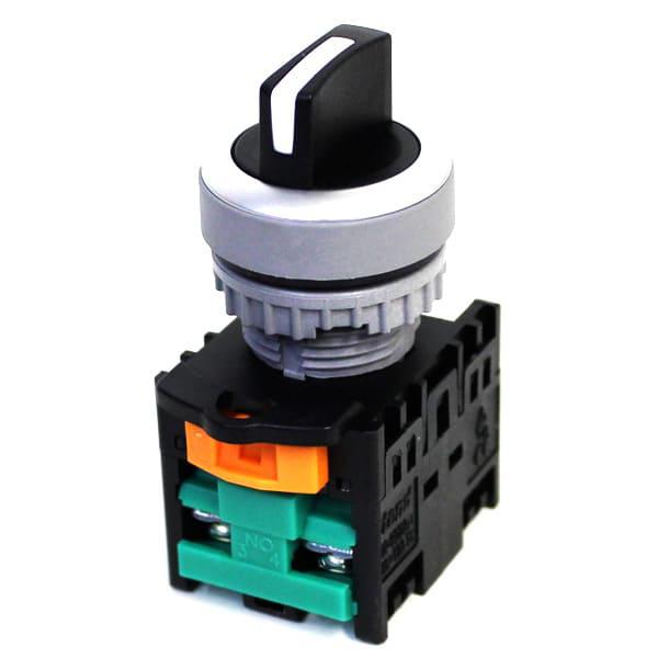 Llave selector plástica Knob corto-3 posiciones con RETORNO 45G-2NA