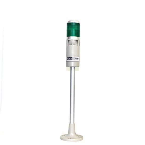 Señalero Torre 60mm Luz continua y parpadeante, Sirena, 24VCD/VAC verde