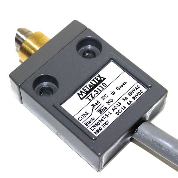 Interruptor fin de carrera Metálico con cable -Actuador pino cuña