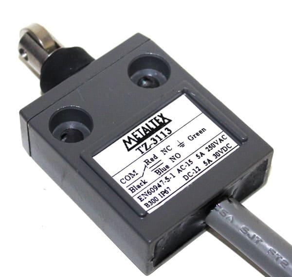Interruptor fin de carrera Metálico con cable -Actuador rodillo 90º