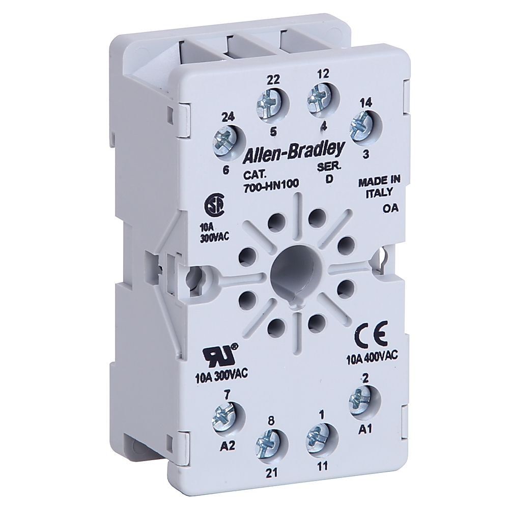 Screw Terminal Tube Base Socket — Panel or DIN Rail Mounting; Guarded Terminal