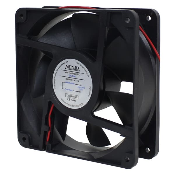 Ventilador CC, 120x120x38mm, 24VCC, 1900RPM, rodamiento