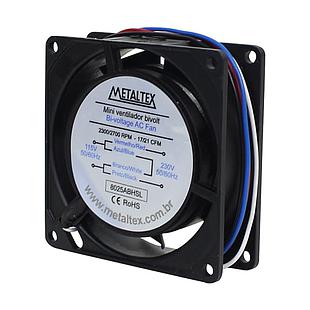 Ventilador CC, 60x60x20mm, 12VCC, 3400RPM, buje