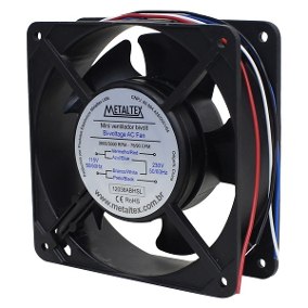 Ventilador CC, 80x80x25mm, 24VCC, 2800RPM, rodamiento
