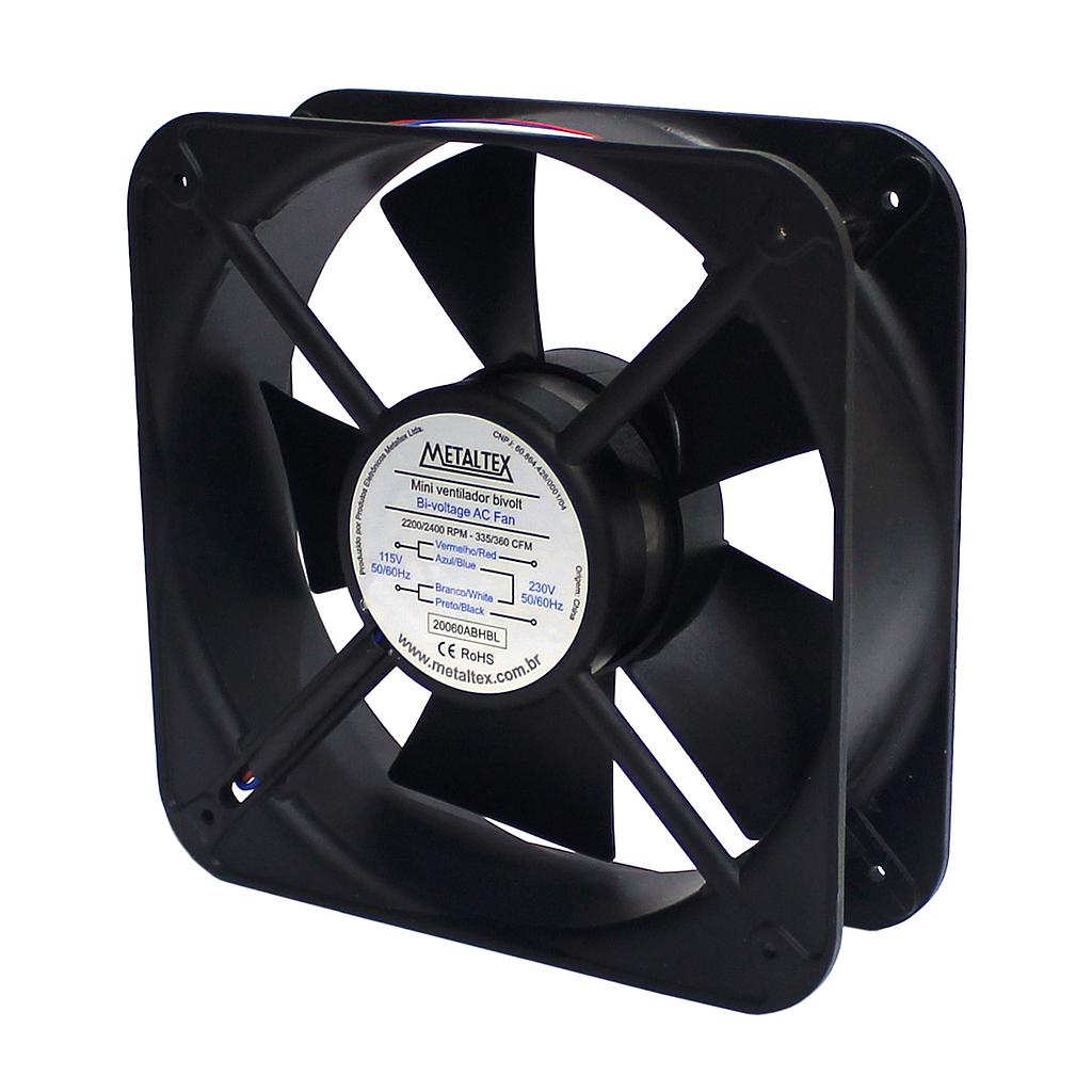 Ventilador CA, 200x200x60mm, 220VCA 2500/2800RPM, rodamiento