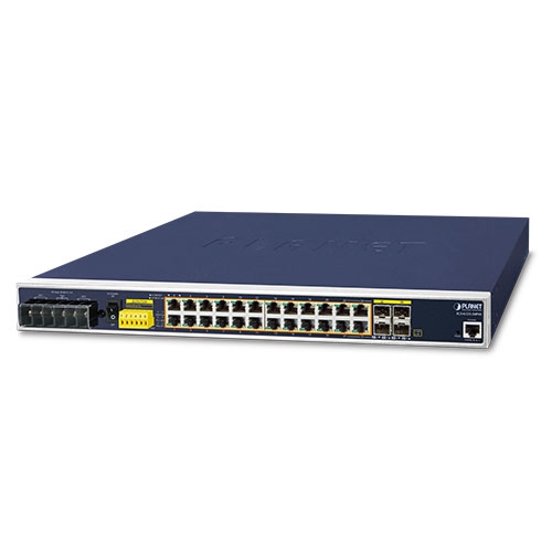 Industrial L3 24-Port  10 100 1000T 802.3at PoE + 4 Port Shared 100/1000X SFP Managed Ethernet Switch (-40 to 75C)