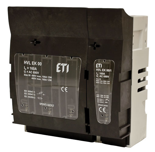 Base desconectable NH00 4 polos, M8-M8