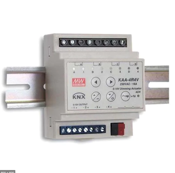 Relé industrial KNX Dimming Actuator 4 Ch, 10A por canal