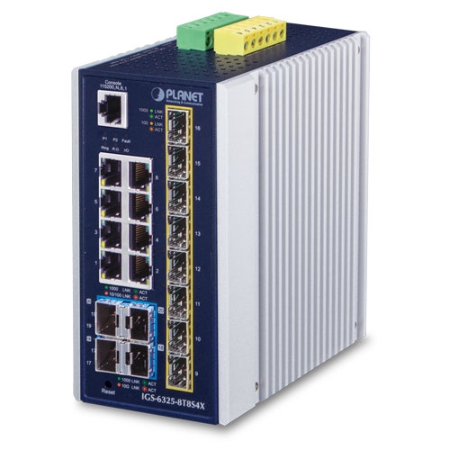 Industrial L3 8-Port 10/100/1000T + 8-Port 100/1000X SFP + 4-Port 10G SFP+ Managed Ethernet Switch