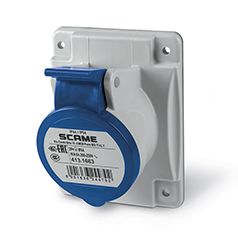 ENCHUFE HEMBRA P/EMPOTRAR 2P+T IP44 16A 6h 200-250V, FIJACION 70X87mm