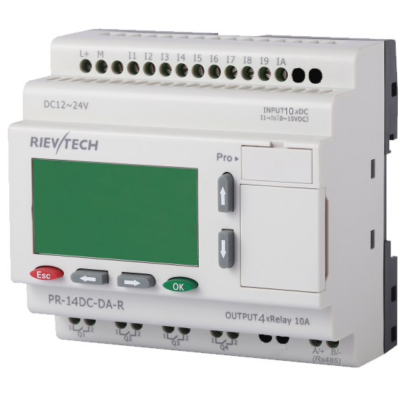 PLC programable por software 6DI,4DI-A, 4 salidas DC12V-DC24V Rievtech