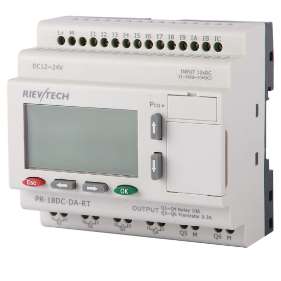 PLC programable 6DI, 6DI-AI,  4 rele 10A + 2 TRO Rievtech