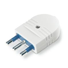 ENCHUFE MACHO VOLANTE2P+T 10A  220-250V AC BLANCOLIBRE DE HALOGENO