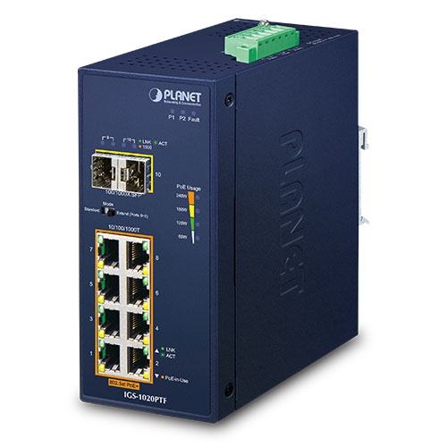 IP3Industrial Industrial 8-Port 10/100/1000T 802.3at PoE