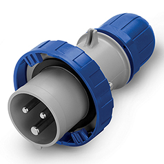 ENCHUFE MACHO VOLANTE 2P+T IP66/IP67 16A 6h 200-250V