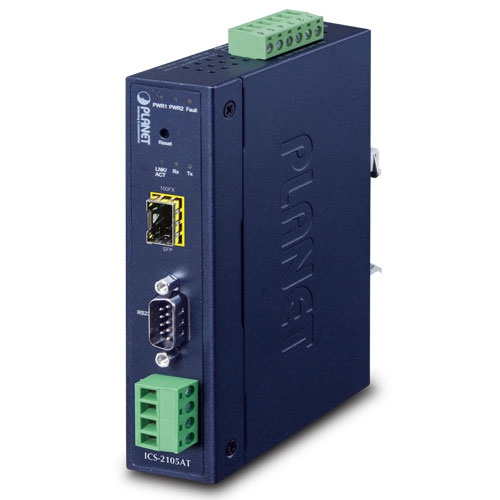 Servidor de Dispositivo Serial Industrial 1 Puerto RS-232/RS-422/RS-485 con 1 Puerto 100BASE-FX SFP Serial Industrial 1 Puerto RS-232/RS-422/RS-485 