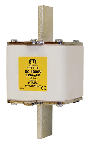 Fusible 315A, 1000VDC curva gPV, tamaño NH3