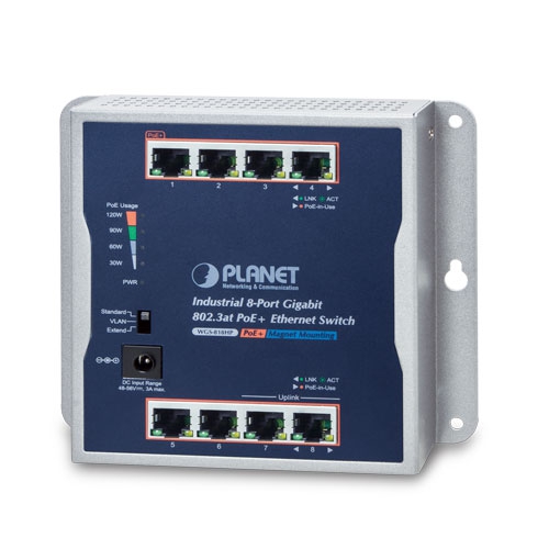 Switch Industrial PoE+ Gigabit WGS-818HP 8 Puertos 10/100/1000T
