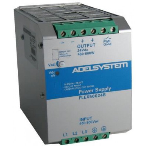 Industrial Power Supply 24VDC 25A, 2,3 Phase 400-500 Vac