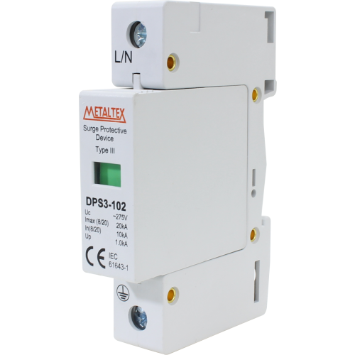 Dispositivo de protección contra sobretensiones DPS Tipo 3, 10KA, 275V Unipolar