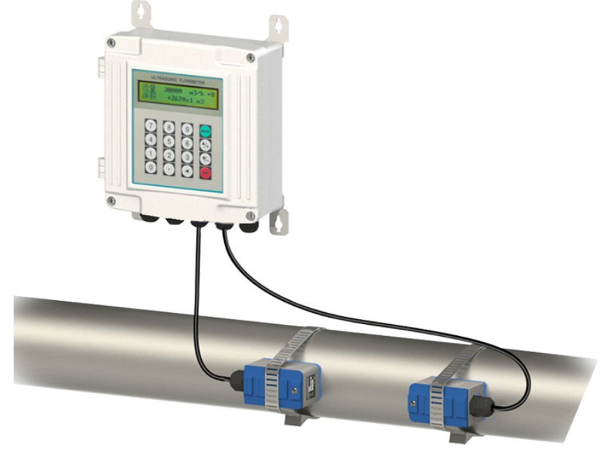 Flujómetro ultrasónico precisión 1%F.S para 32 a 50mm con datalogger SD